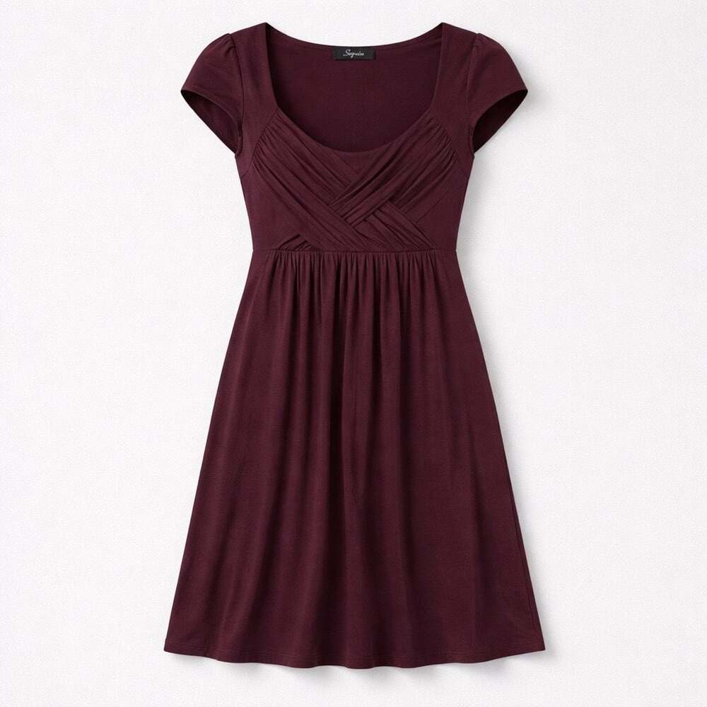 Soprano Women's Size S Cap Sleeve Pleated Empire Waist Dress item #144 - Picture 5 of 9